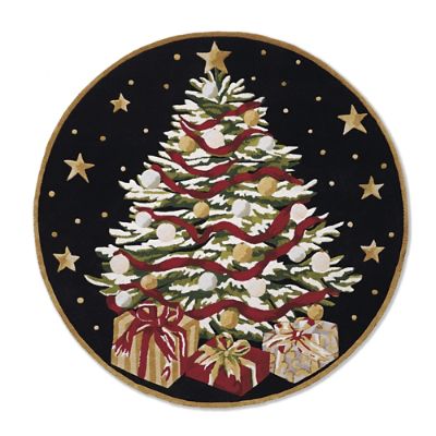 Holiday Tree Round Rug Frontgate