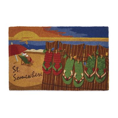 Margaritaville Christmas St. Somewhere Door Mat Frontgate