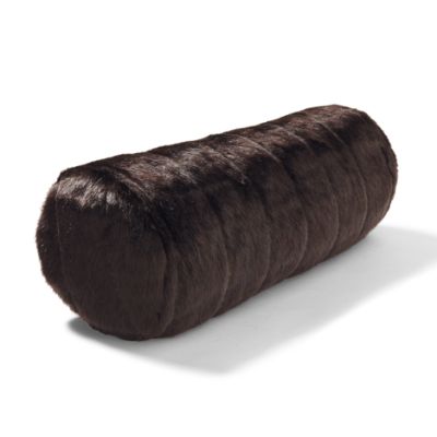 Luxury Faux Fur Bolster Pillow In Channeled Mink Frontgate