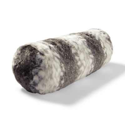 Luxury Faux Fur Bolster Pillow in Snow Leopard Frontgate