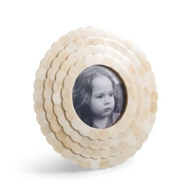 Round Scalloped Bone Frame Frontgate