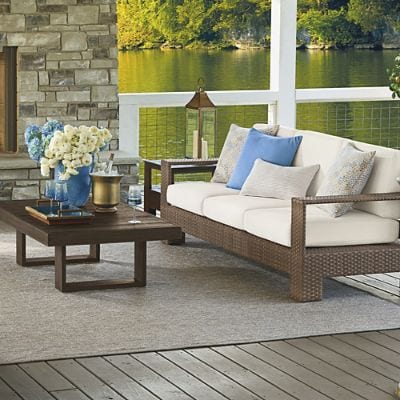 ST-310 & LDESIGN WORKSゴトク＆ZEN camps St. Kitts Coffee & Side Tables in Kona Teak | Frontgate