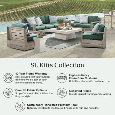 St. Kitts Tables in Weathered Teak with Geometric Design & Teak