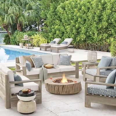 St. Kitts 3-pc. Loveseat Set in Weathered Teak with Deep Seating