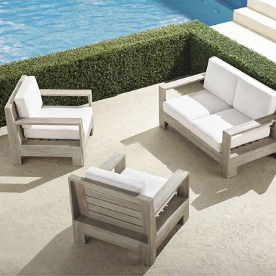 St. Kitts 3-pc. Loveseat Set in Weathered Teak | Frontgate