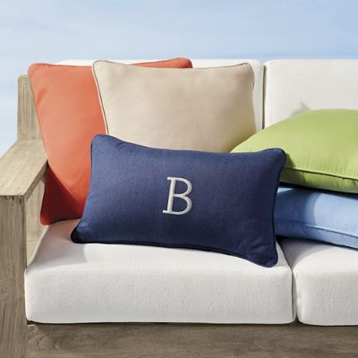 Monogrammed outdoor clearance pillows