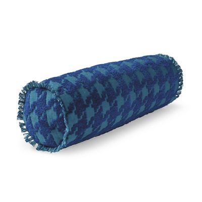 Houndstooth Fun Indigo Outdoor Bolster Pillow Frontgate