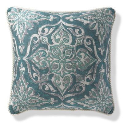 Piera Medallion Peacock Outdoor Pillow | Frontgate