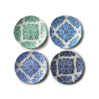 Reactive Blue Mixed Appetizer Plates, Set of Four Frontgate