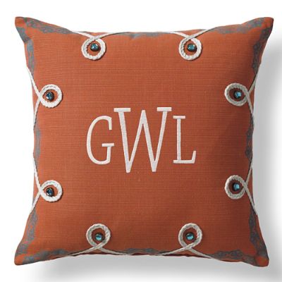 Lace Border Monogram Outdoor Pillow Frontgate