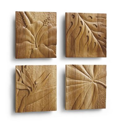 Teak Wall Art, Set of Four Frontgate
