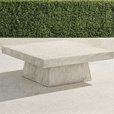 Haddon Faux Wood Coffee Table with Resin & Crushed Stone Mix for