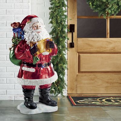 Fiberoptic LED Santa with Gift Bag Frontgate