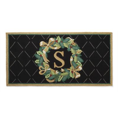 Winter Wreath Holiday Monogrammed Door Mat Frontgate