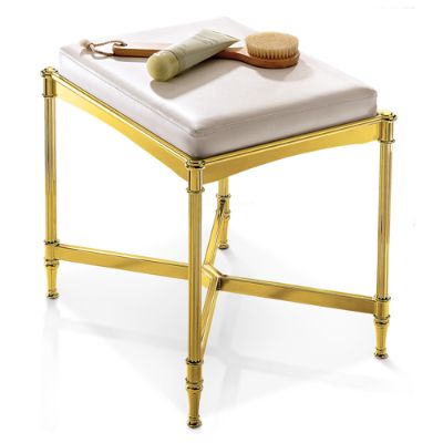 Belmont Vanity Stool in Brass