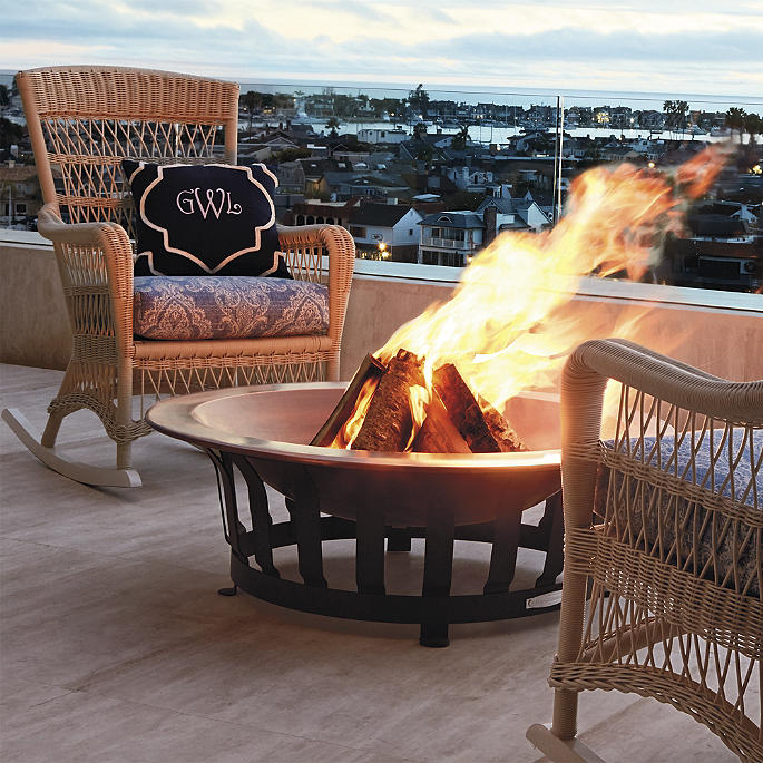 Classic Copper Fire Pit With Solid, Frontgate Outdoor Fire Pit