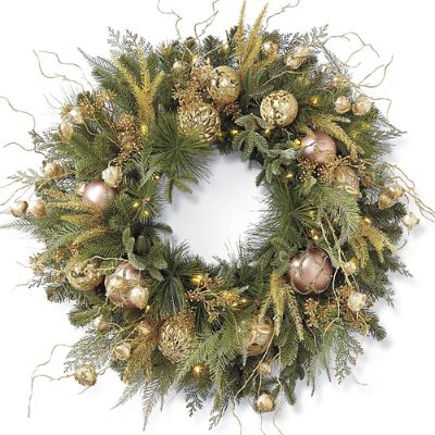 Shades of Gold PreDecorated Wreath Frontgate