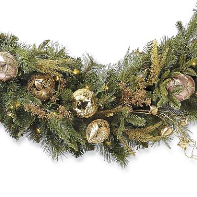 Shades of Gold Pre-Decorated Greenery Collection | Frontgate