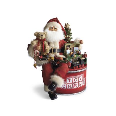 Signature Collection Lighted Toy Chest Santa Frontgate