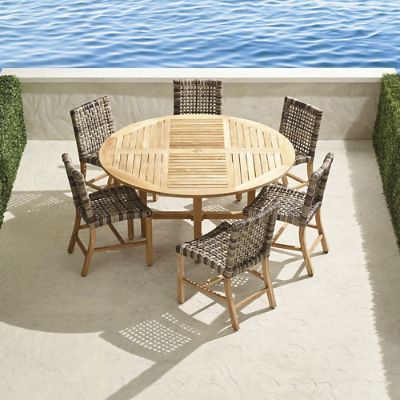 Isola 7 pc. Round Dining Set in Natural Finish Frontgate