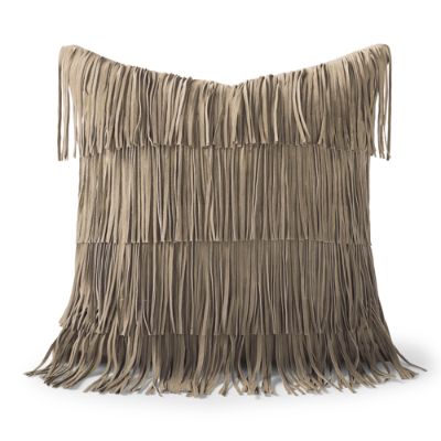 Suede Fringe Decorative Pillow Frontgate