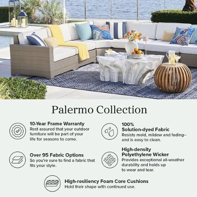 Palermo 5-pc. Modular Set in Dove Wicker with All-Weather Cushions