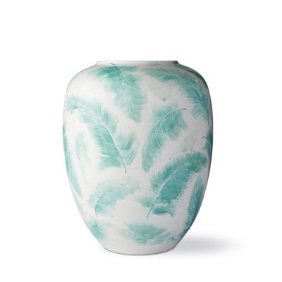 Feather Aqua Ming Large Vase Frontgate