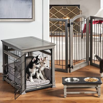 Luxury Pet Residence Dog Crate in Distressed Grey