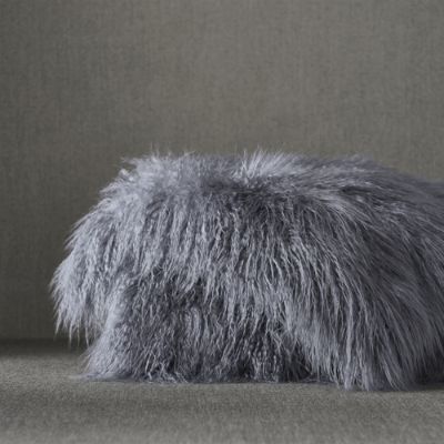 Faux Mongolian Sheepskin Throw in Slate Blue Frontgate