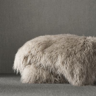 Faux Mongolian Sheepskin Throw in Taupe Frontgate
