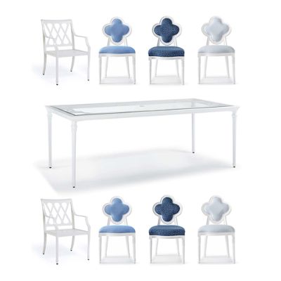 Quatrefoil 9pc. Rectangular Dining Set Frontgate