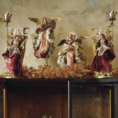 Mark Roberts Standing Angel Candle Holders, Set of Two | Frontgate