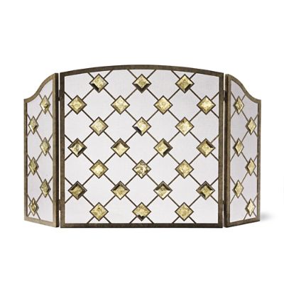 Viceroy Mercury Glass Tri Fold Fireplace Screen Frontgate
