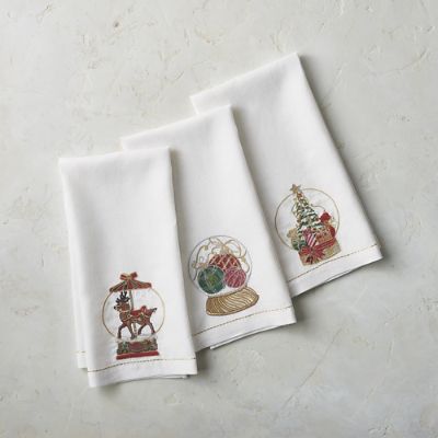 Snowglobe Tea Towels, Set of Three | Frontgate