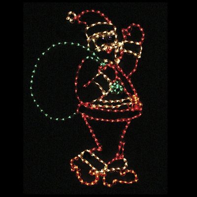 Santa Carrying a Gift Sack Lighted Display | Frontgate