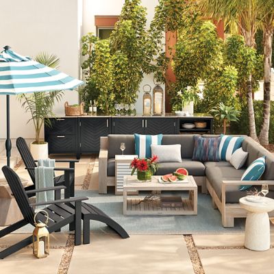 St. Kitts 5-pc. Modular Set in Weathered Teak with Deep Seating