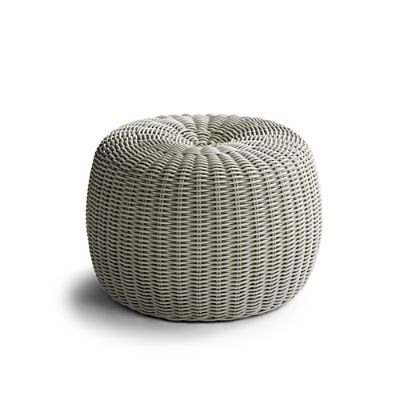 Hudson Outdoor Pouf Ottoman in Fog Frontgate