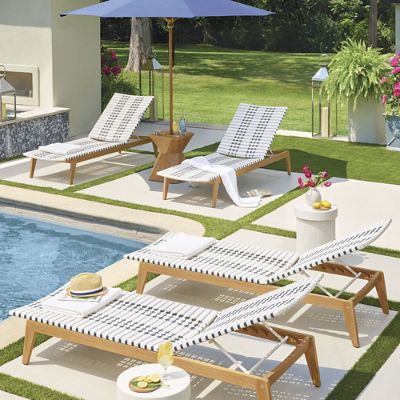 Santino Chaises Set of Two with All Weather Wicker Aluminum Frames