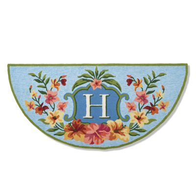 Tropicana Half Round Monogrammed Door Mat Frontgate