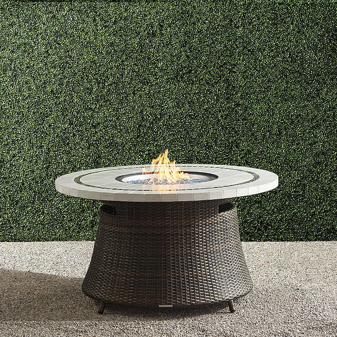 Pasadena Stone Top Fire Table Frontgate, Olson Concrete Fire Pit Table