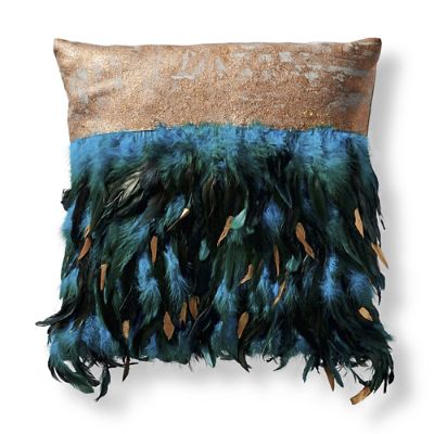 Metallic Plumes Peacock Decorative Outdoor Pillow Frontgate