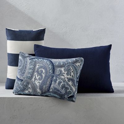 Denby Velvet Navy Indoor/Outdoor Pillow | Frontgate