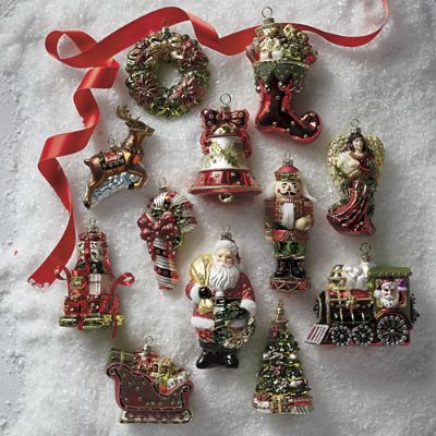 Christmas Tidings Icon Ornaments Set Of 12 Frontgate