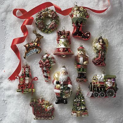 Christmas Tidings Icon Ornaments, Set of 12 | Frontgate