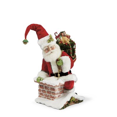 Santa Climbing into Chimney Tree Topper | Frontgate