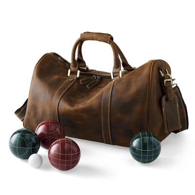 Leather Bocce Ball Set Frontgate