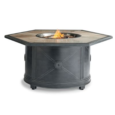 Delfina Hexagon Custom Gas Fire Table Frontgate