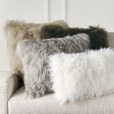 Mongolian Fur Decorative Pillow Cover Frontgate