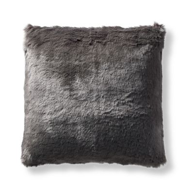 Fashion Faux Fur Matelassé Pillow Cover in Charcoal Frontgate