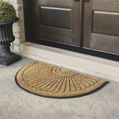 Vintage Blue Bird Half Round Door Mat – Non-Slip Absorbent Half Circle Rug For Indoor/Outdoor Entryway, 36x24 Inches